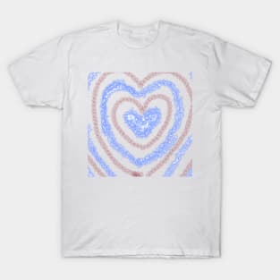 Blue brown abstract glitter art T-Shirt